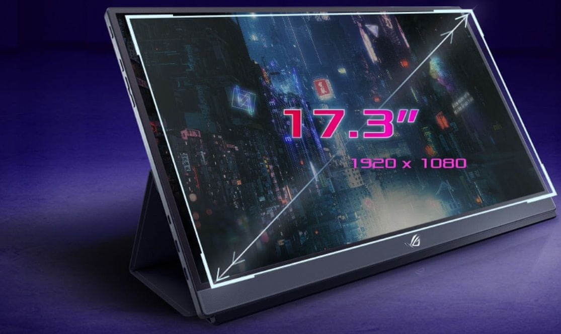 herný prenosný monitor Asus ROG Strix XG17AHPE (90LM05G1-B02170) Full HD IPS široký pozorovací uhol 100% sRGB