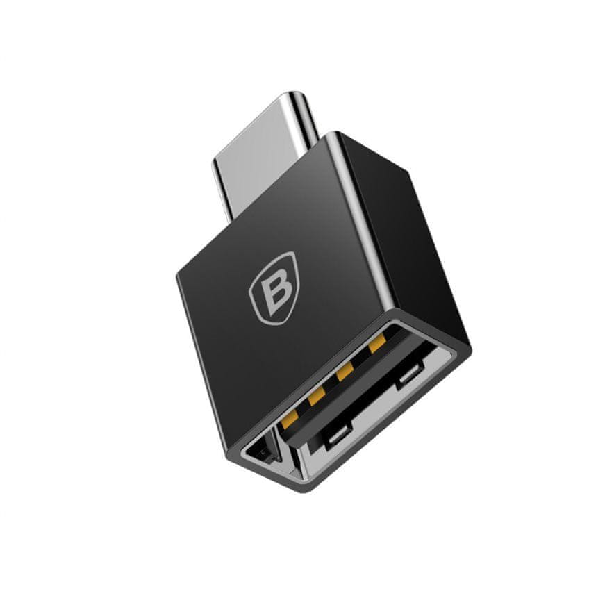 BASEUS Exquisite adaptér USB-C samec/USB samice (černá), CATJQ-B01