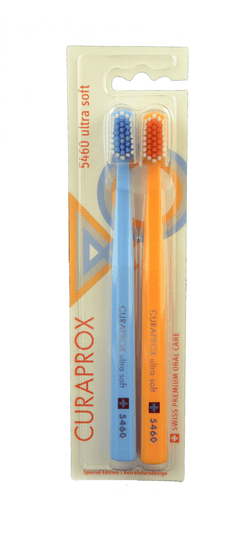 Curaprox Zubní kartáček CS 5460 Ultra Soft Retro Edice 2ks oranžový&modrý
