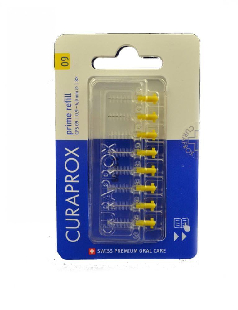 Curaprox Mezizubní kartáček Prime Refill 09 - 4,0 mm / žlutý 8 ks - náhrada