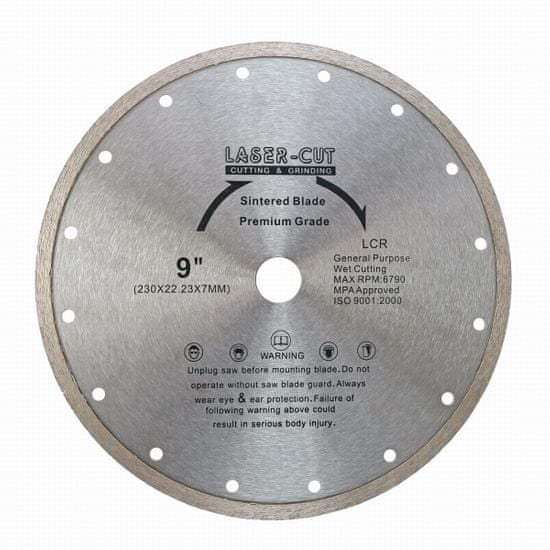 LASER CUT L00105 - Diamantový kotouč celoobvodový 230 x 22,23 x 7mm LCR