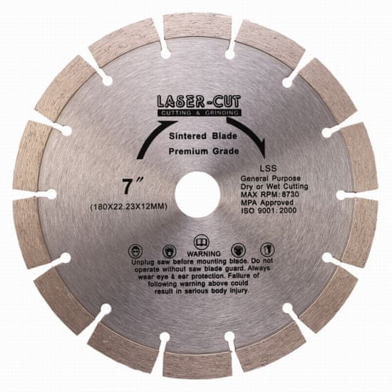 LASER CUT L00109 - Diamantový kotouč segmentový 180 x 22,23 x 12mm LSS