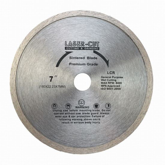 LASER CUT L00104 - Diamantový kotouč celoobvodový 180 x 22,23 x 7mm LCR