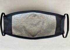 Rouška textilní, 2 ks, tmavě šedá, 2 vrstvá, kapsička na filtr, velikost UNI