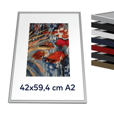 Kovový rám 42x59,4 cm A2 - Elox stříbro mat 1-04