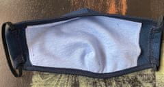 Rouška textilní, 2 ks, modrá ( NAVY ), 2 vrstvá, kapsička na filtr, velikost UNI