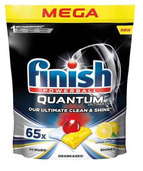 Finish Quantum Ultimate Lemon Sparkle - kapsle do myčky nádobí 65 ks