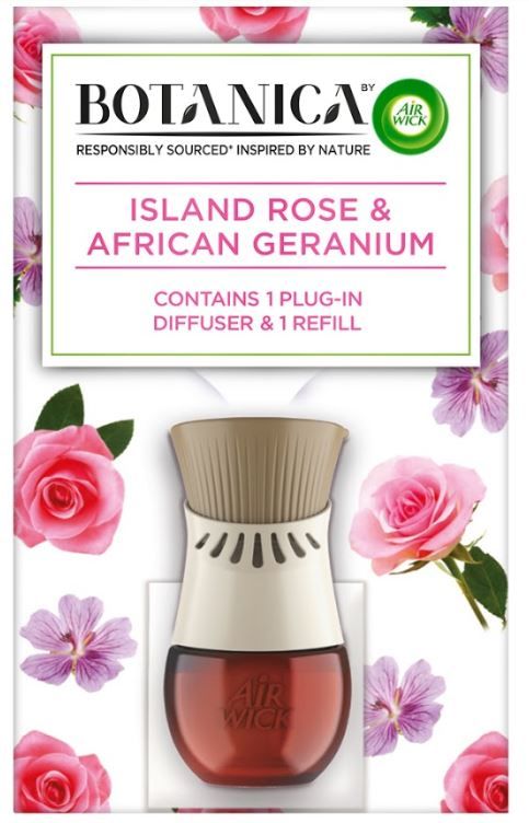 Air wick Botanica by Air Wick elektrický osvěžovač vzduchu - strojek a náplň - Exotická růže a africká pelargónie 19 ml