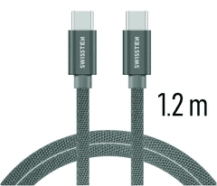 SWISSTEN DATA CABLE USB-C / USB-C TEXTILE 1,2M GREY (71527202)