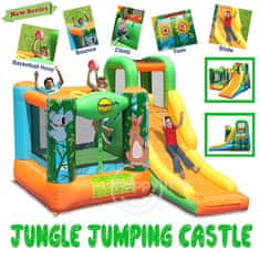 Happy Hop Džungle skákací hrad se skluzavkou a zvířátky