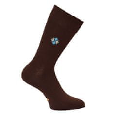 Zdravé Ponožky - pánské jednobarevné oblekové ponožky 34102 3-pack, hnědá, 43-46