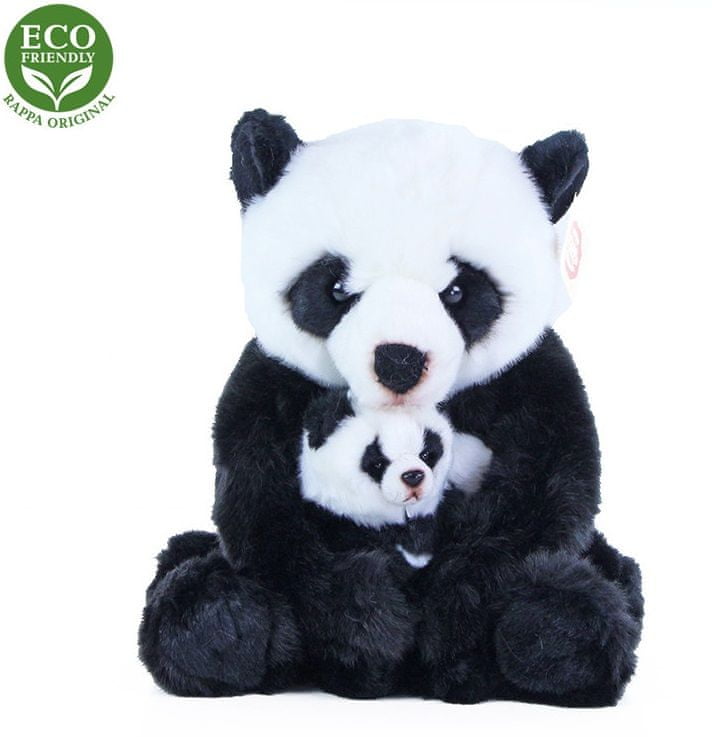 Levně Rappa Plyšová panda s mládětem, 27 cm, ECO-FRIENDLY