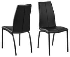 Design Scandinavia Jídelní židle Asama (SET 4ks), syntetická kůže, černá