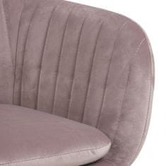 Design Scandinavia Jídelní židle s područkami Ema, samet, růžová