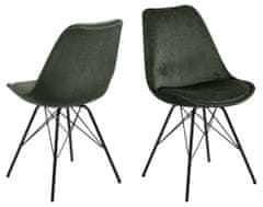 Design Scandinavia Jídelní židle Eris (SET 2ks), samet, petrolejová
