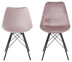 Design Scandinavia Jídelní židle Eris (SET 2ks), samet, růžová