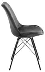 Design Scandinavia Jídelní židle Eris (SET 2ks), samet, tmavě šedá