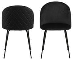 Design Scandinavia Jídelní židle Louise (SET 2ks), samet, černá