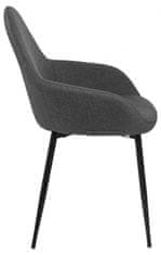 Design Scandinavia Jídelní židle s područkami Candis (SET 2 ks), textil, šedá