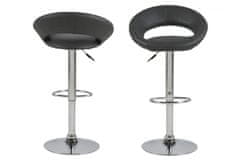 Design Scandinavia Barová židle Plump, syntetická kůže, šedá
