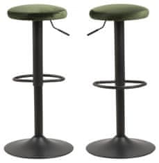 Design Scandinavia Barové židle Finch (SET 2ks), tkanina, tmavě zelená