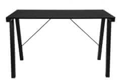 Design Scandinavia Pracovní stůl Typhoon, 125 cm, sklo, černá