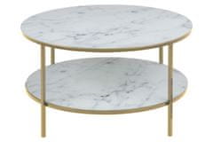 Design Scandinavia Konferenční stolek Alisma II, 80 cm, bílý mramor