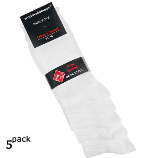 RS dámské bavlněné zdravotní bílé ponožky 12711 5-pack