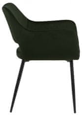 Design Scandinavia Jídelní židle s područkami Ranja (SET 2 ks), textil, olivová