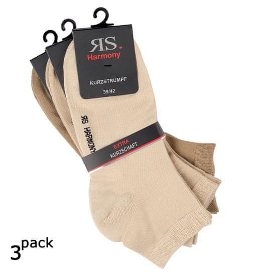 RS dámské bavlněné letní kotníkové jednobarevné hladké ponožky 15270 3-pack