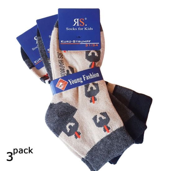RS dětské chlapecké barevné bavlněné zkrácené ponožky SPARTA 2115520 3-pack