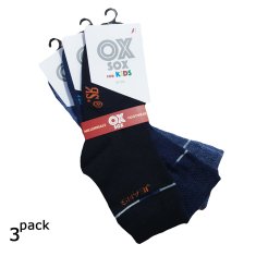 RS - dětské chlapecké bavlněné jednobarevné ponožky OXSOX 34133 3-pack, modrá, 27-30