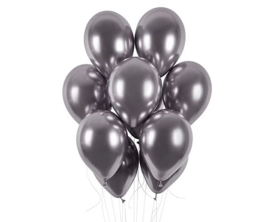 Gemar latexové balónky - chromové vesmírně šedé lesklé - 50 ks - 33 cm