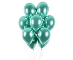 Gemar latexové balónky - chromové zelené lesklé - 50 ks - 33 cm
