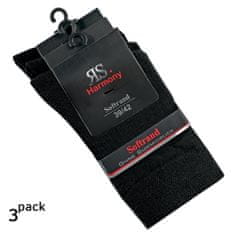 RS klasické dámské hladké bavlněné černé ponožky bez gumiček 13312 3-pack , 35-38
