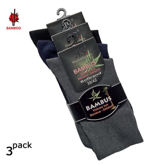 RS pánské zdravotní bambusové antibakteriální ponožky bez gumiček 43039 3-pack