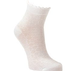 RS dětské dívčí bavlněné krajkové bílé letní ponožky s ozdobným lemem 21095 3-pack, 35-38
