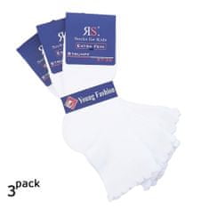 RS dětské dívčí bavlněné krajkové bílé letní ponožky s ozdobným lemem 21095 3-pack, 35-38