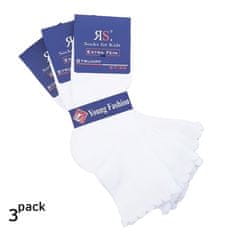 RS dětské dívčí bavlněné krajkové bílé letní ponožky s ozdobným lemem 21095 3-pack, 27-30