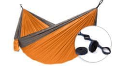 Hamaka Houpací síť Hamaka Camping oranžová pro dva+ Slapstrap (SET)