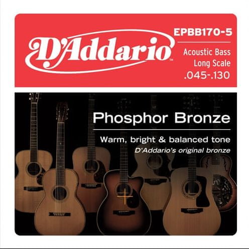 Daddario EPBB170-5 Struny pro pětistrunnou akustickou baskytaru