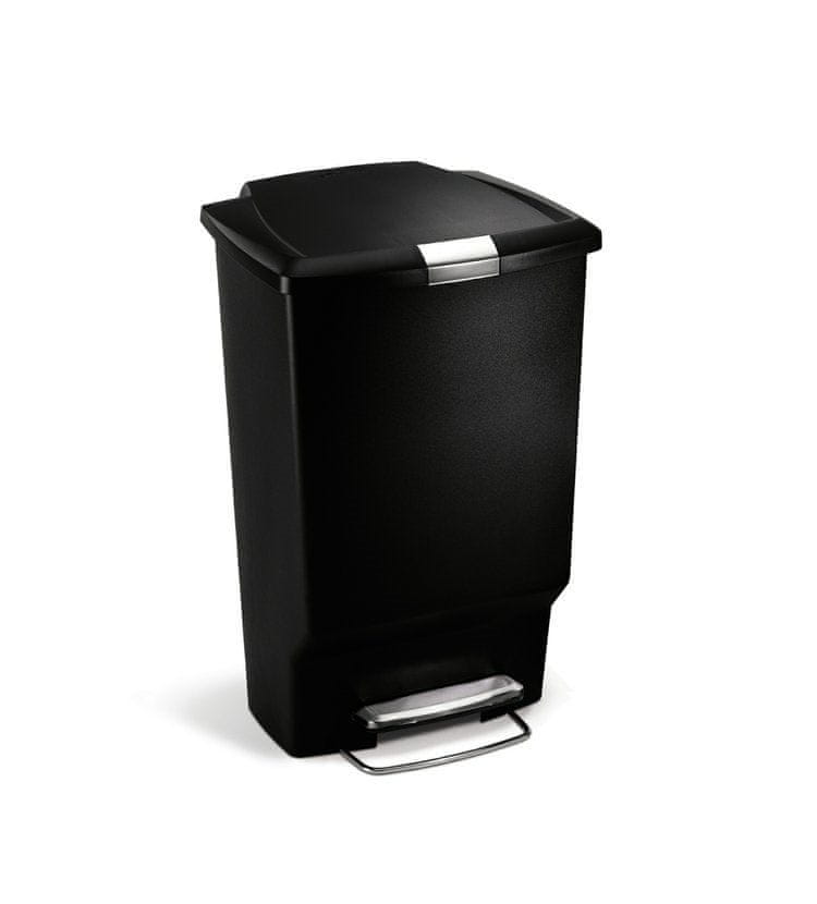 Simplehuman Pedálový odpadkový koš 45 l, obdélníkový, plast, černý