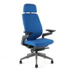 Office Pro KARME - Kancelářská židle čalouněná s podhlavníkem, modrá