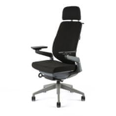Office Pro KARME - Kancelářská židle čalouněná s podhlavníkem, černá