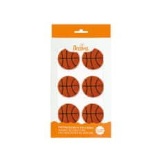 Cukrové zdobení na dort basketbalový míč 4,5cm 6ks 