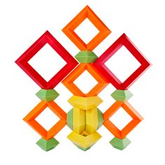 Kebo Toys Wedge-it - Skládací pyramida - duhové barvy (15 dílků)