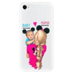 iSaprio Silikonové pouzdro - Mama Mouse Blonde and Boy pro Apple iPhone SE 2020