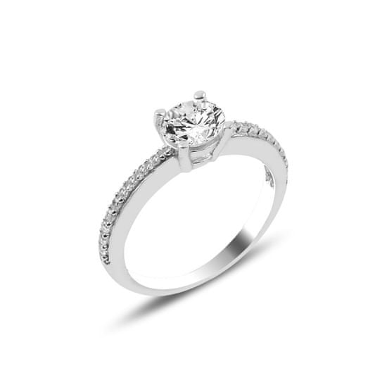 Klenoty Amber Stříbrný prsten s čirým zirkonem Velikost: 12