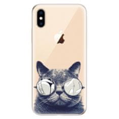 iSaprio Silikonové pouzdro - Crazy Cat 01 pro Apple iPhone XS