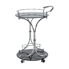 BPS-koupelny Servírovací stolek, černé sklo / chrom, VESNA